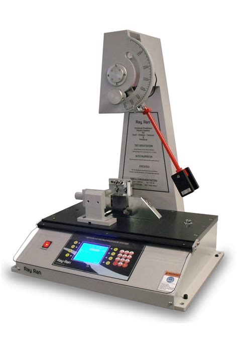 Electronic Pendulum Impact Tester commercial|pendulum hit with a hammer.